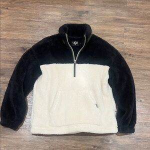 UGG Women’s Zip-Up Sweater in Black and Cream